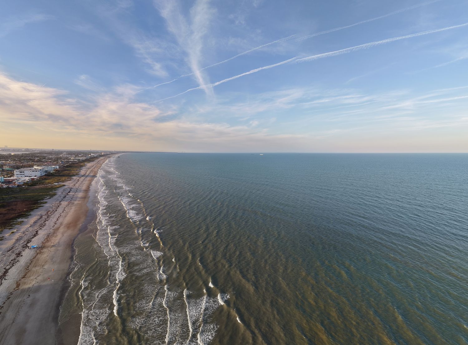 Cocoa Beach coastline and ocean from the air